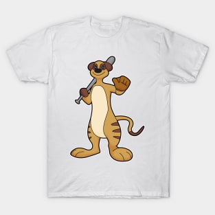 Meerkat as Baseball player with Baseball bat T-Shirt